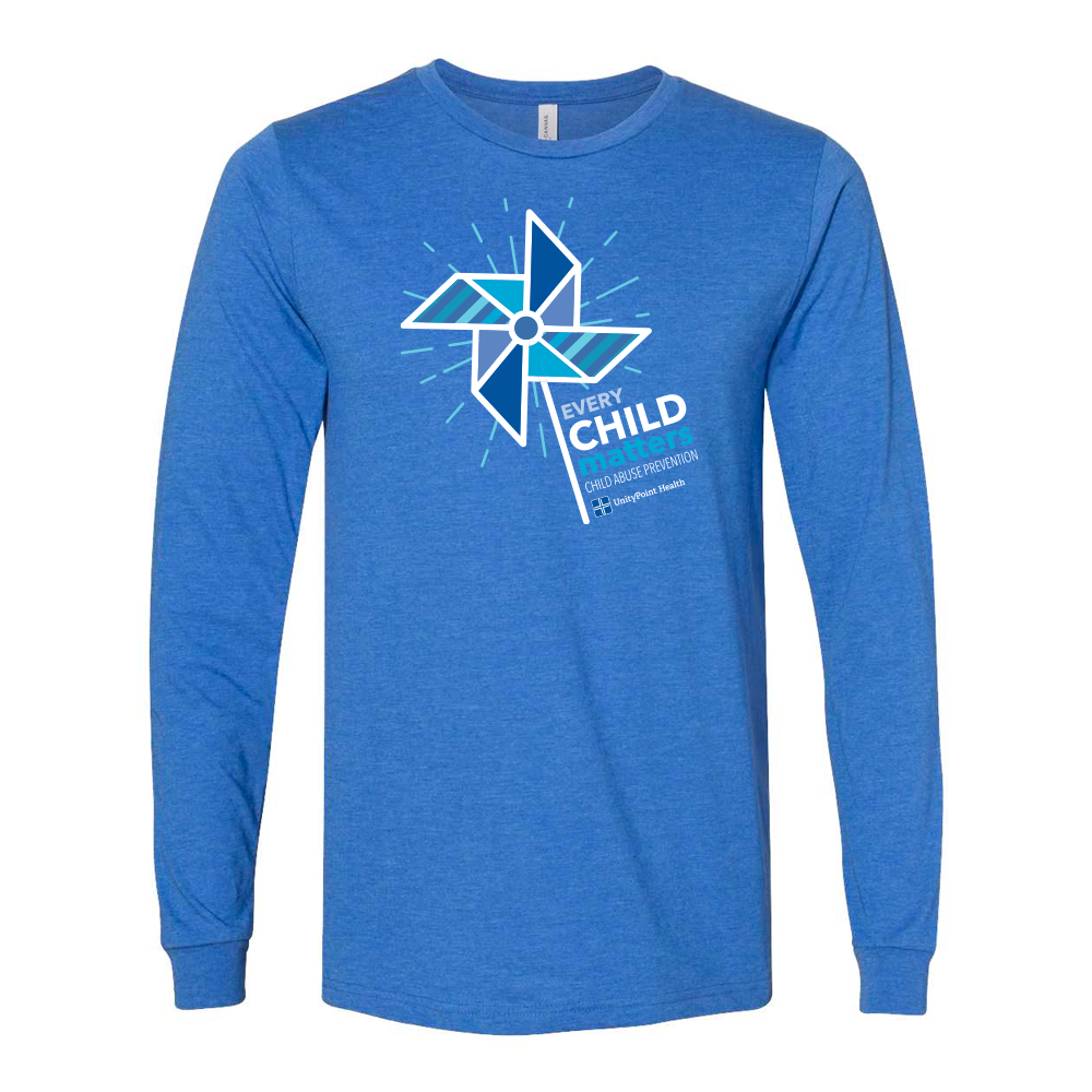 Child Abuse Prevention L/S Triblend Tee