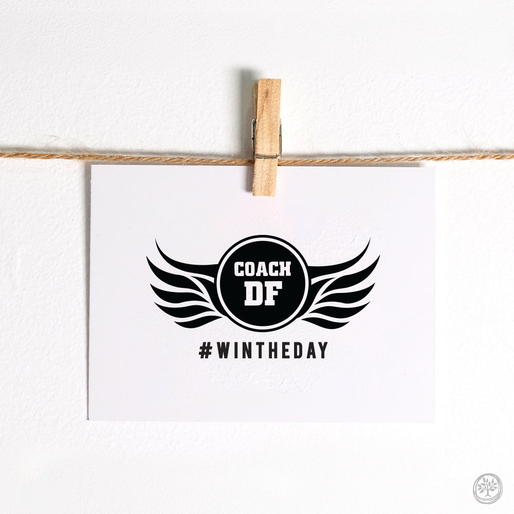 Win the Day (Black) Notecard