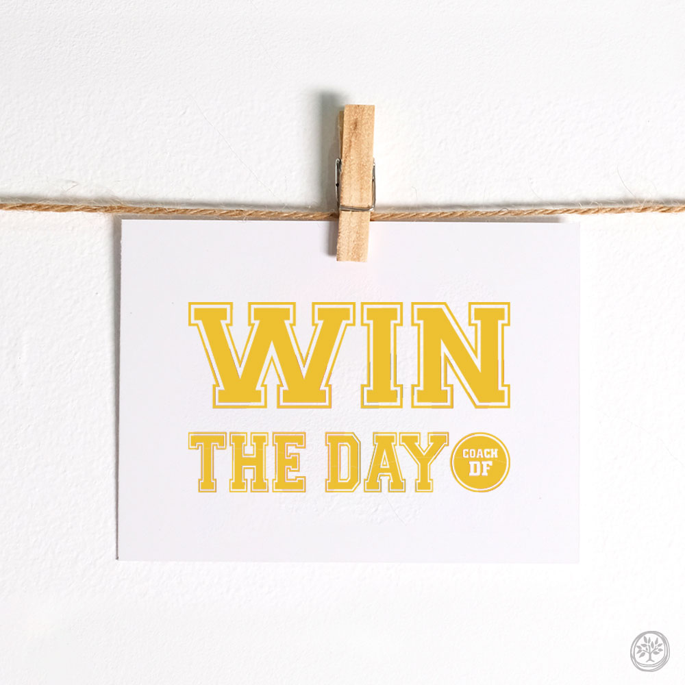 Win the Day (Gold) Notecard