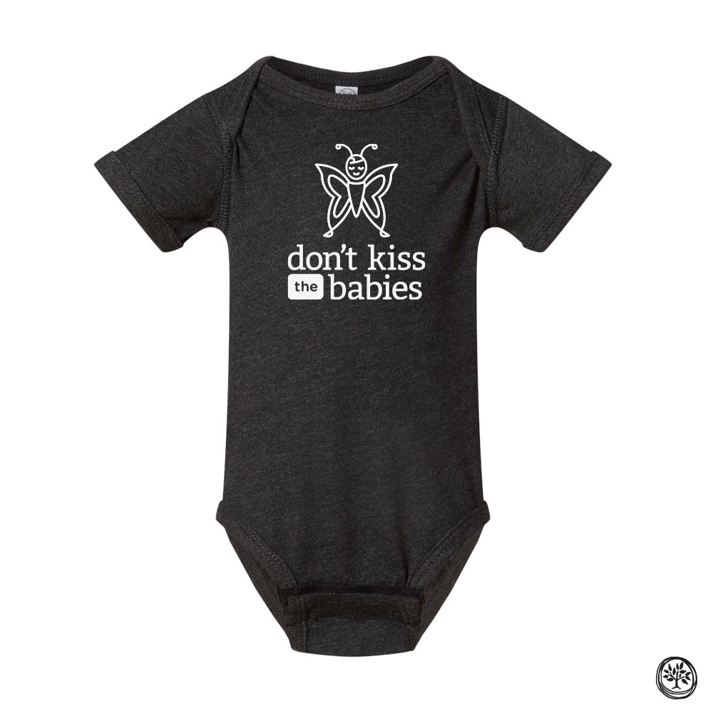 Don't Kiss The Babies - Baby Snap Tee (White)
