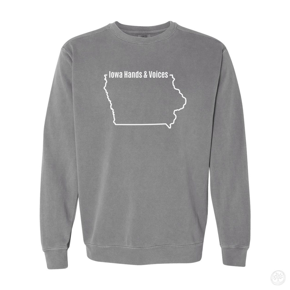 Hands & Voices Iowa Comfort Colors Crew Sweatshirt