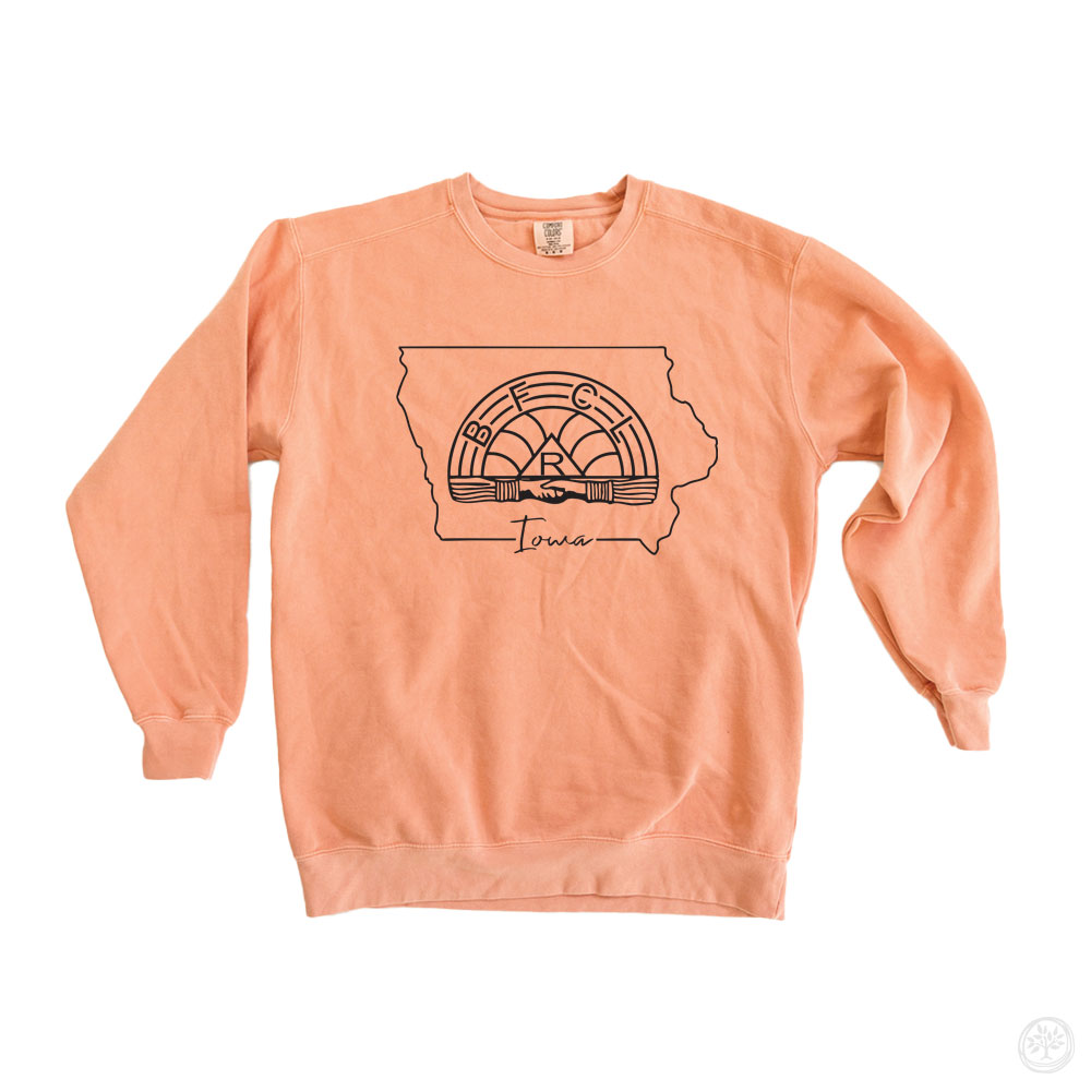 Iowa Rainbow Comfort Colors Crew Sweatshirt