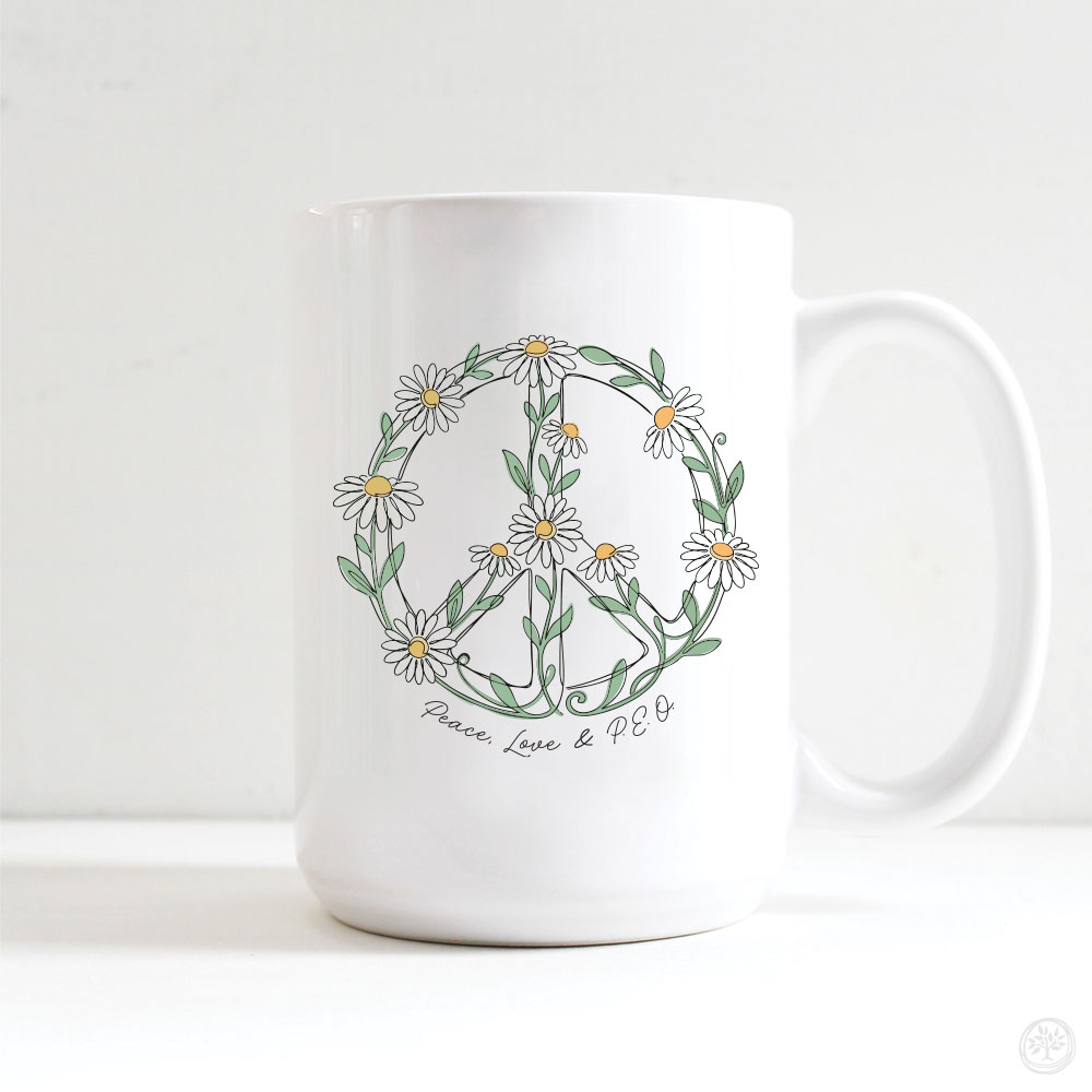 P.E.O. Georgia State Chapter Daisy Peace Mug