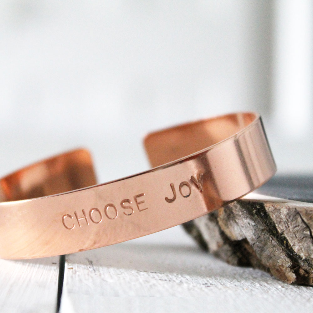 Choose Joy Copper Cuff