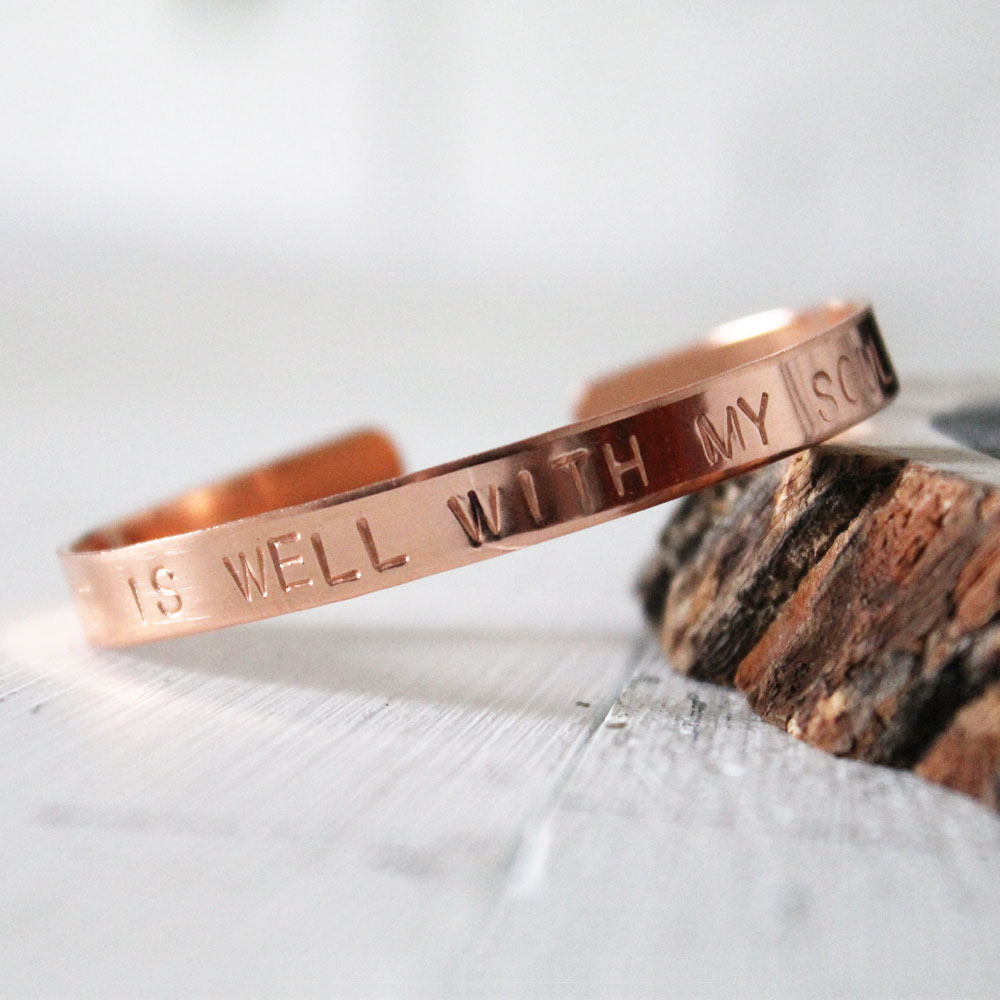 It Is Well With My Soul Copper Cuff