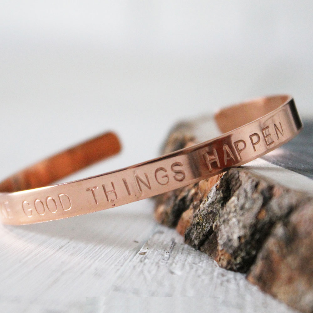 Make Good Things Happen Copper Cuff