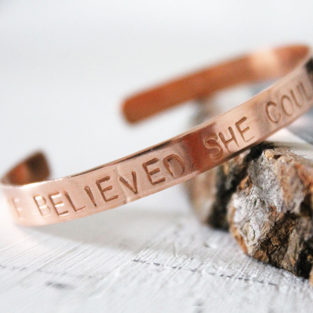 She Believed She Could Copper Cuff