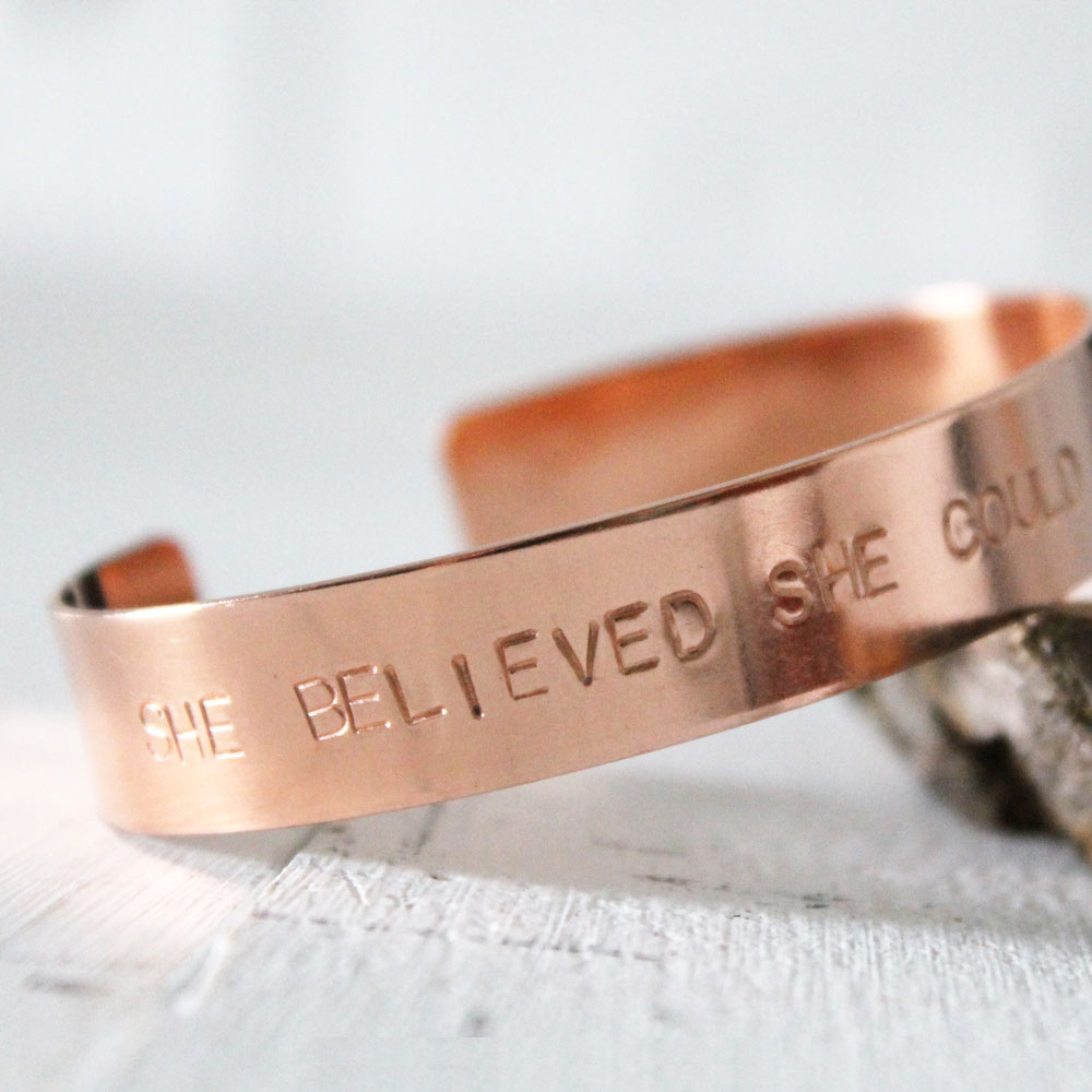 She Believed She Could Copper Cuff