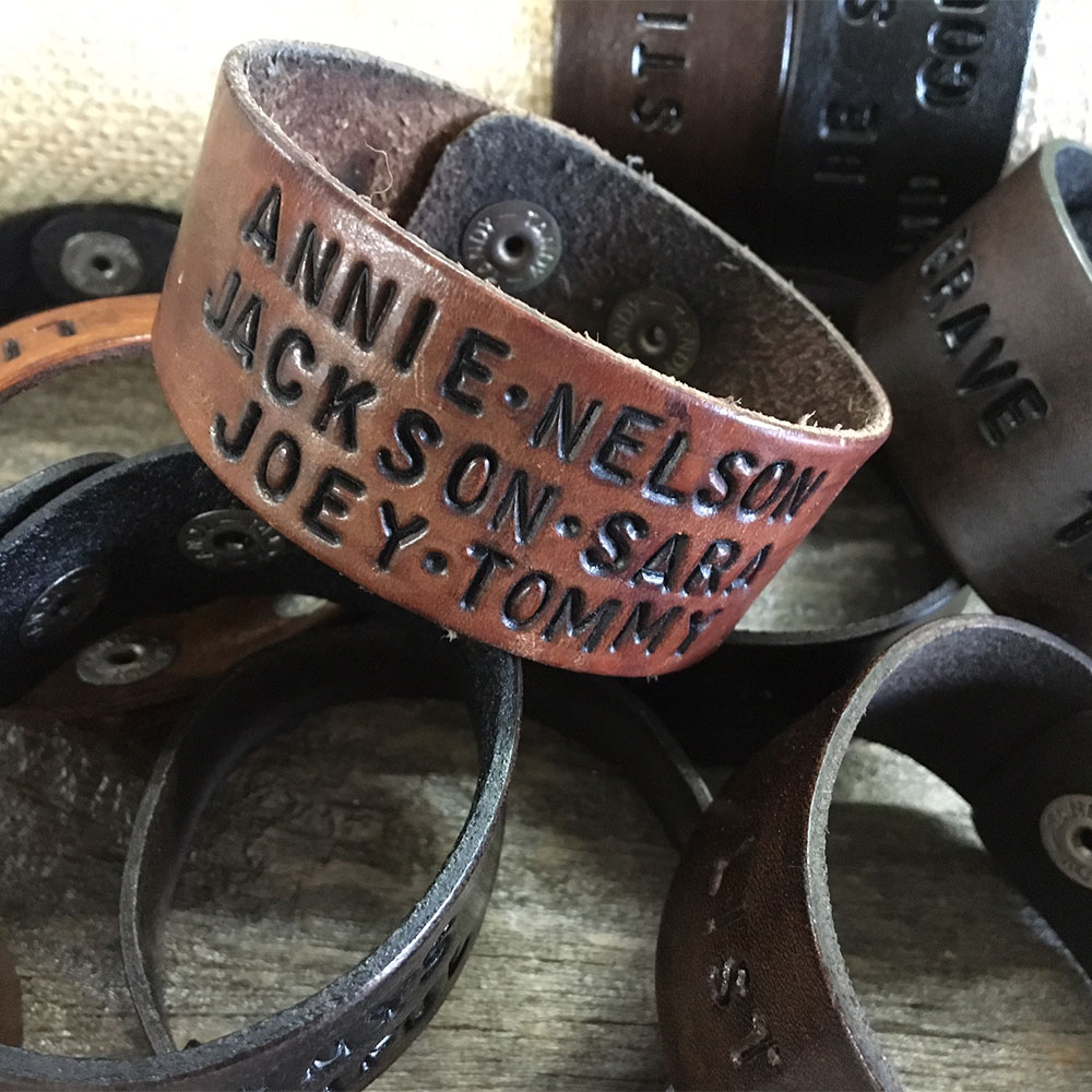 Custom Stamped Leather Cuff