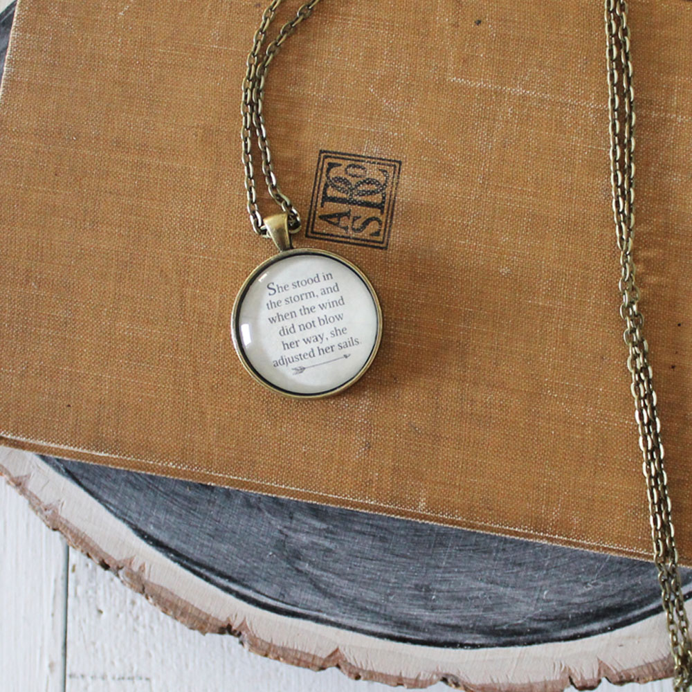 She Stood In The Storm Glass Pendant