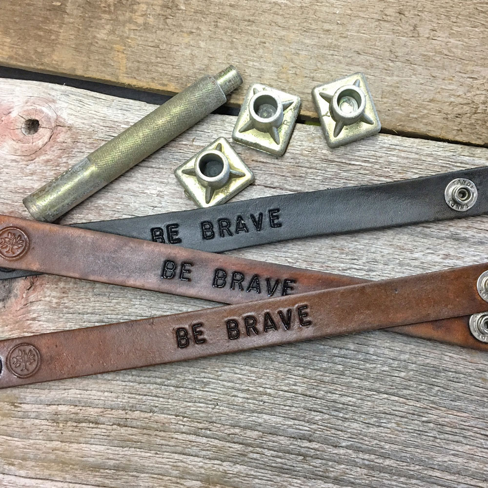 Be Brave Leather Cuff