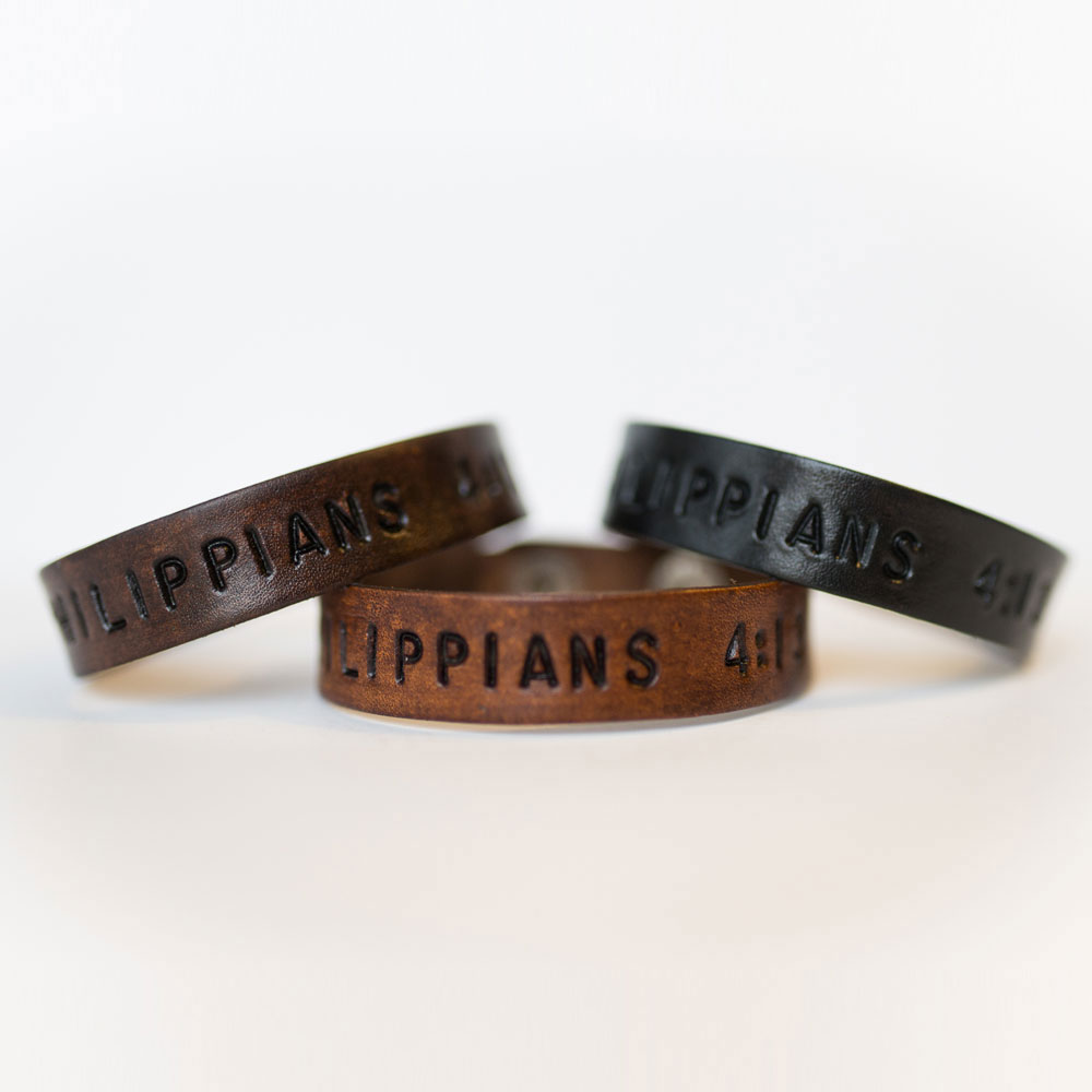 Philippians 4:13 Leather Cuff