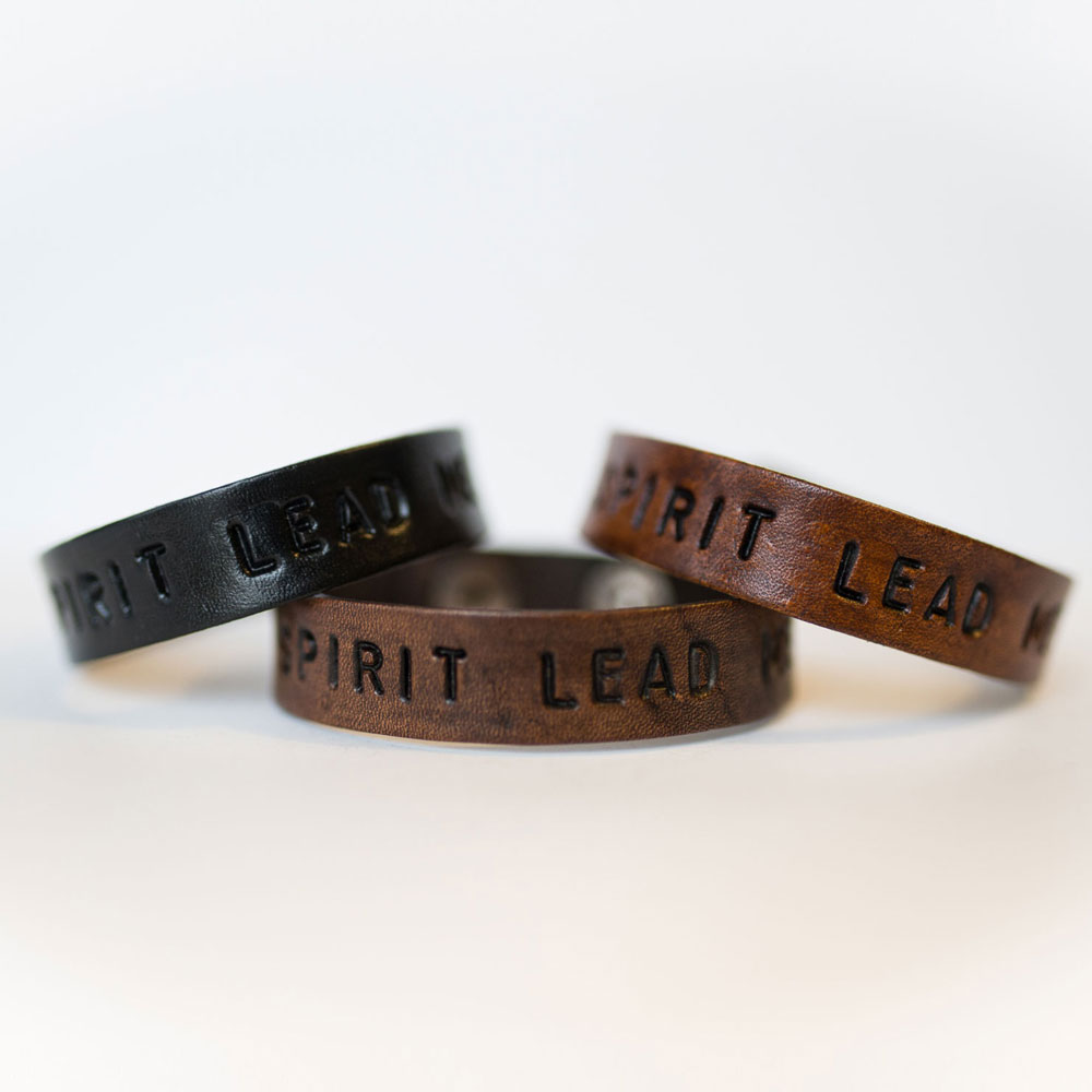 Spirit Lead Me Leather Cuff