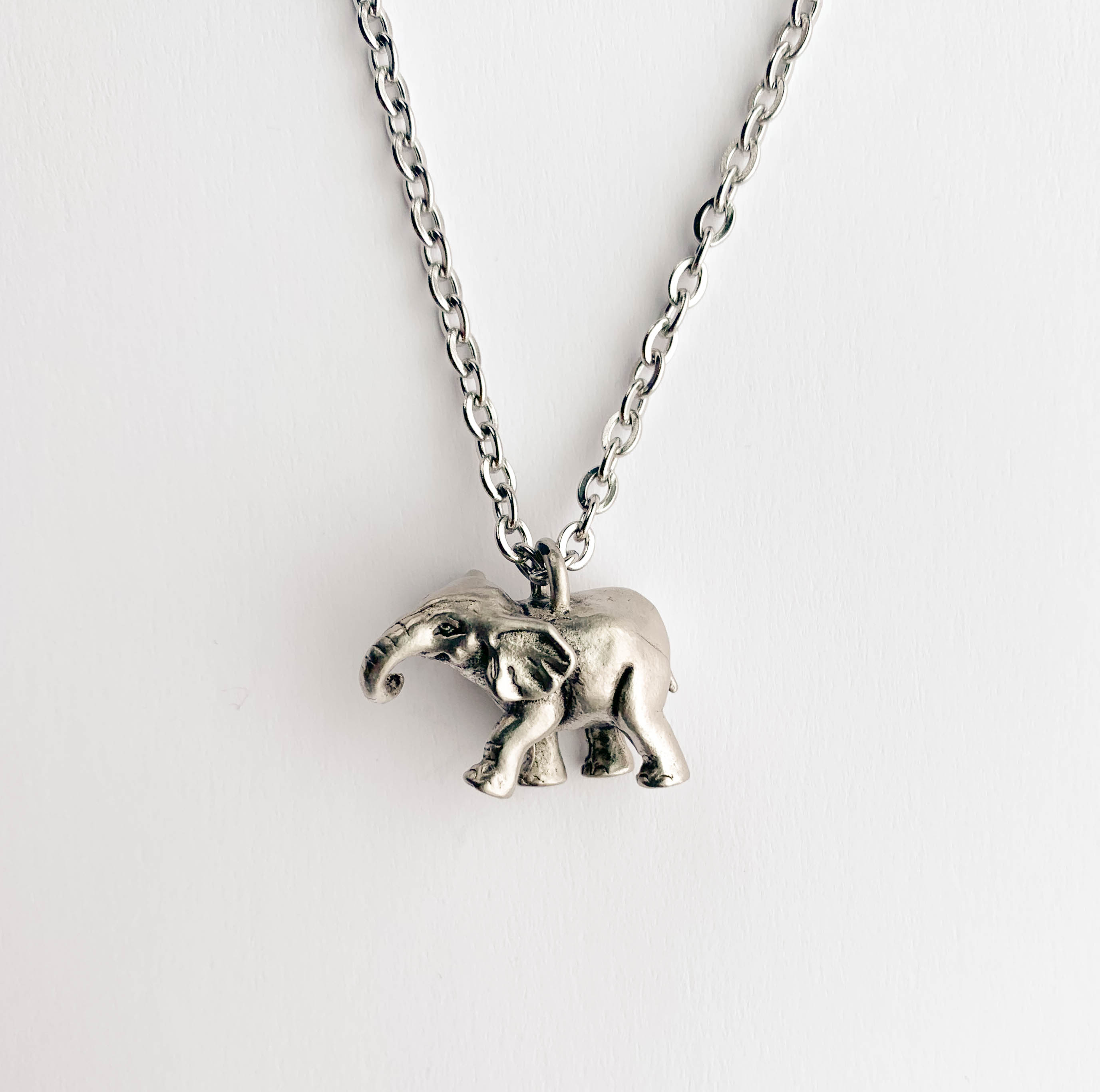 Pewter Elephant Necklace