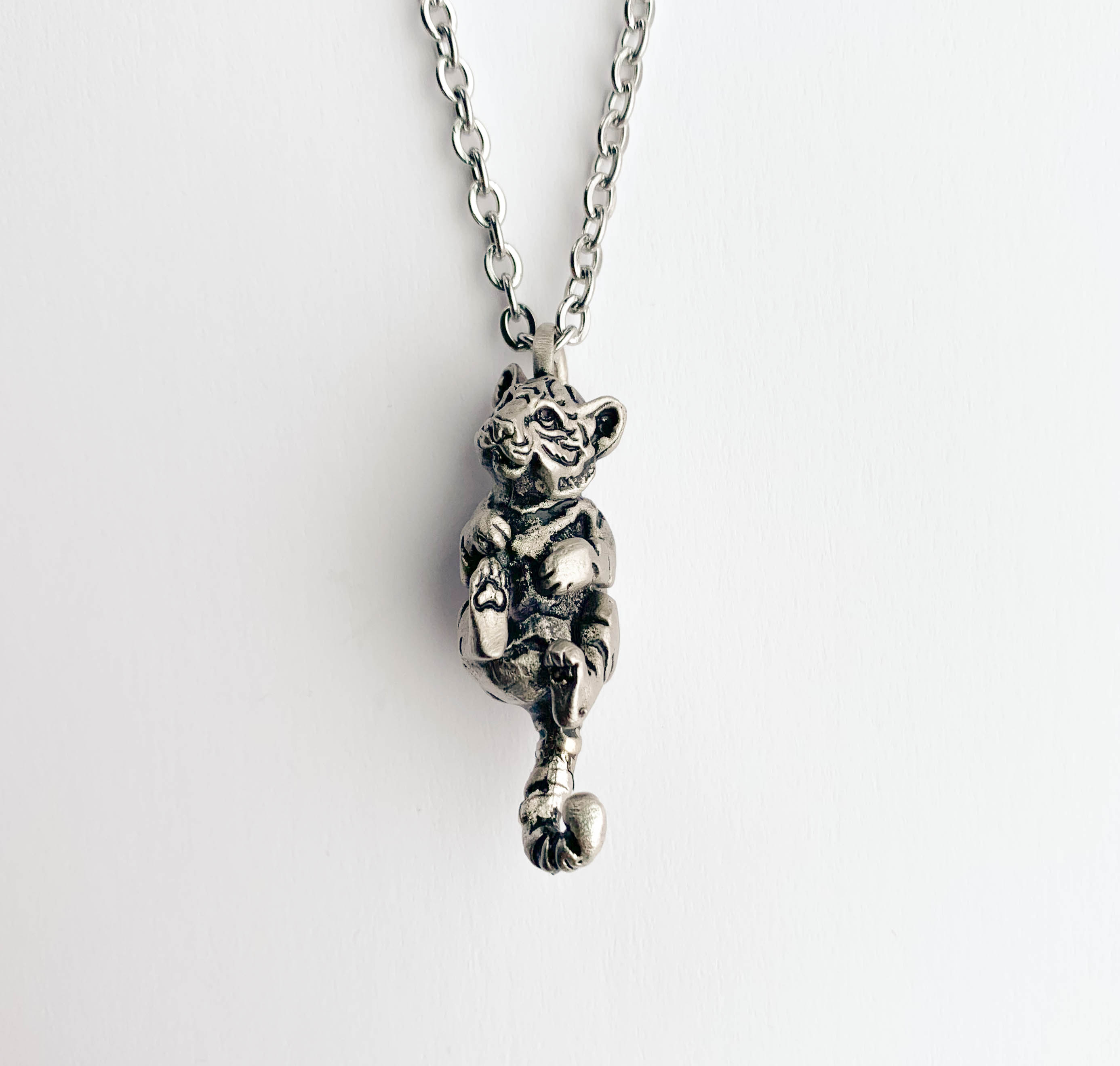 Pewter Tiger Cub Necklace