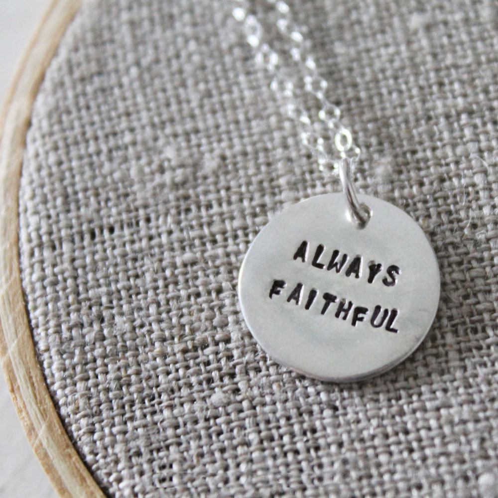 Always Faithful (5/8" Charm) Sterling Silver Necklace