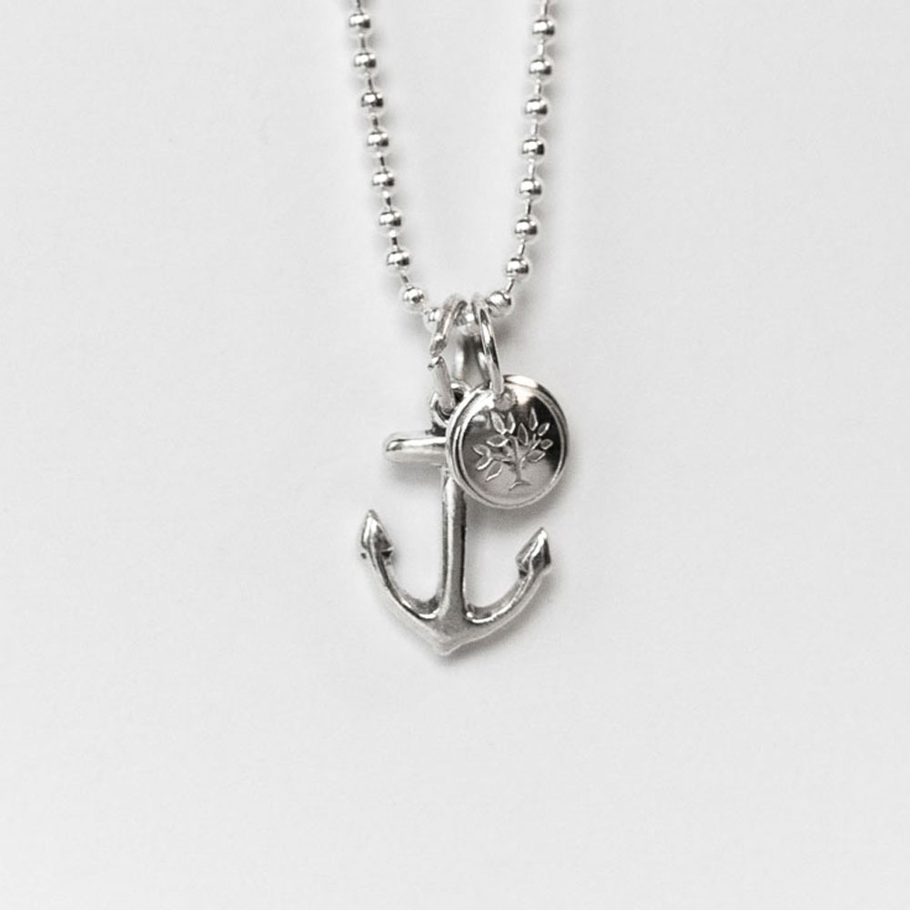 Anchor Charm Sterling Silver Necklace