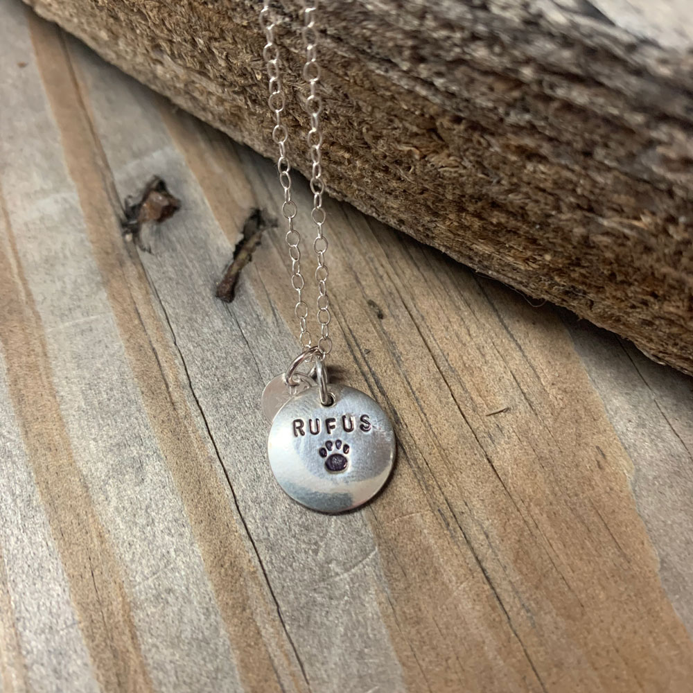 Dog Paw (1/2" Charm) Sterling Silver Necklace