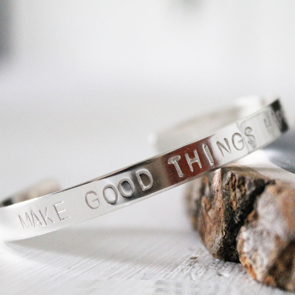 Make Good Things Happen Sterling Silver Cuff