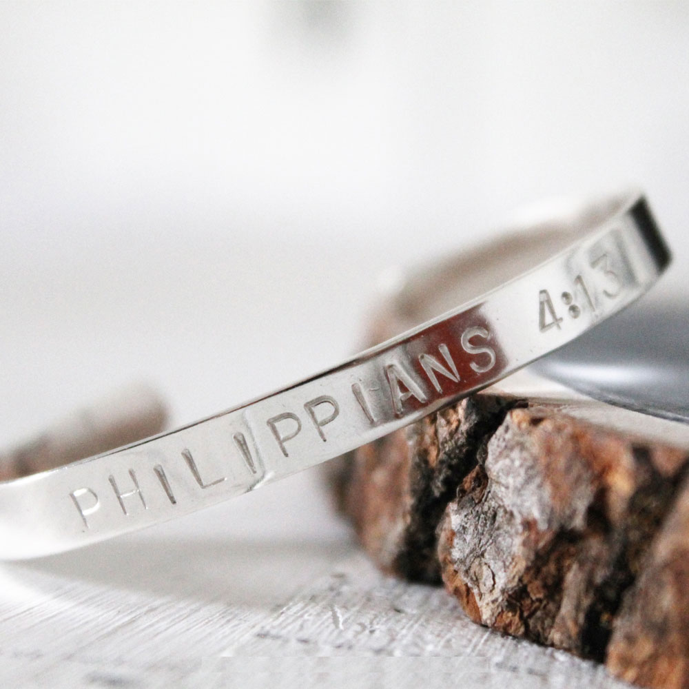 Philippians 4:13 Sterling Silver Cuff