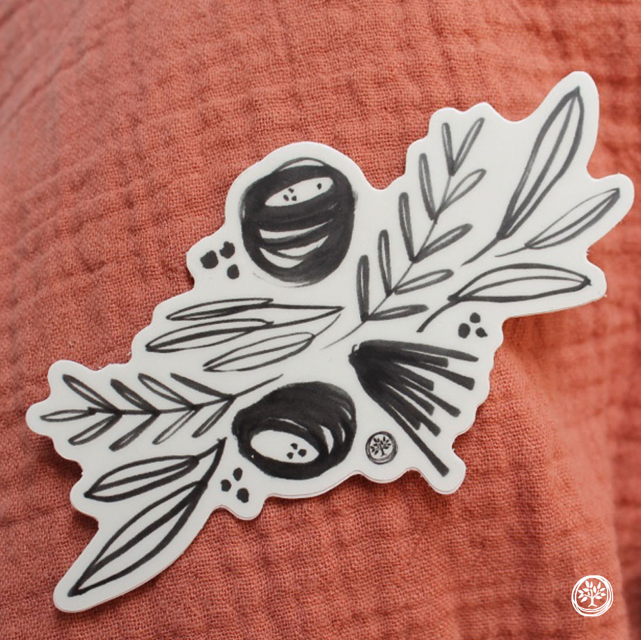 Black and White Flowers Sticker