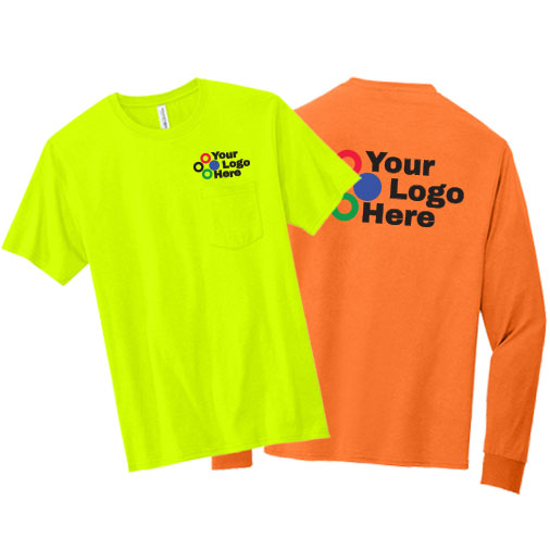 Short-Sleeve and Long-Sleeve High Visibility Safety T-Shirts