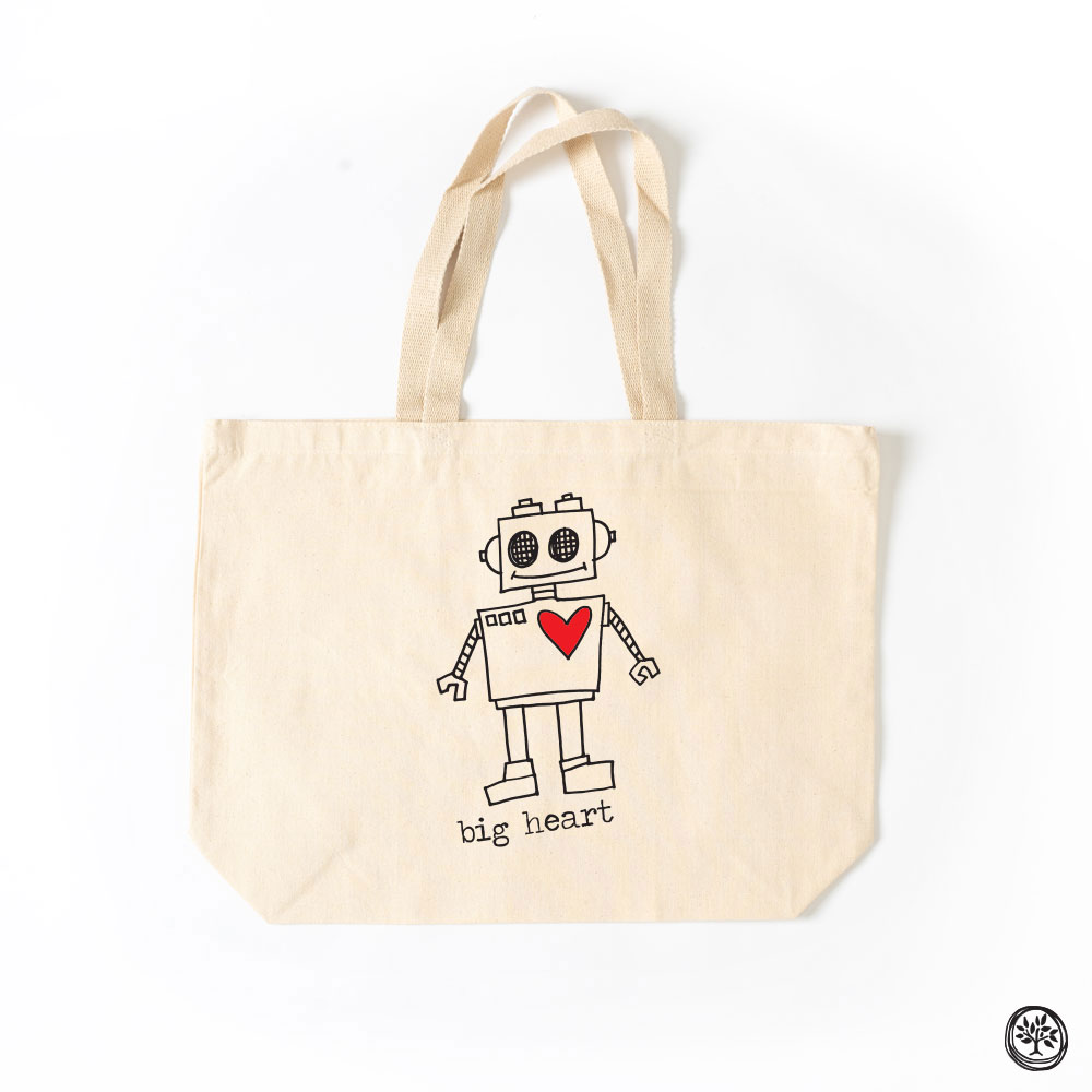 Big Heart Robot Tote